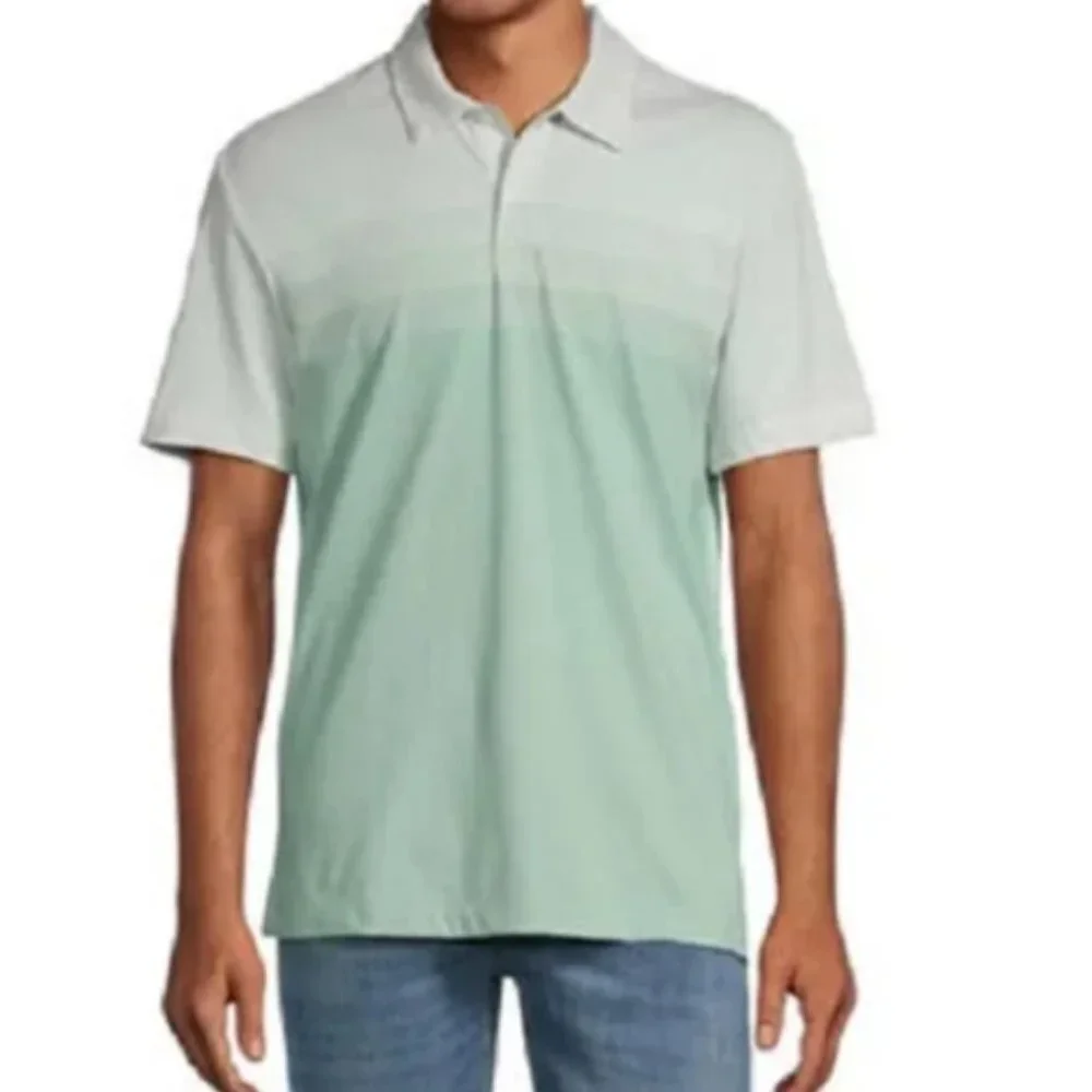 Van Heusen Ombre Colorblock Mens Classic Fit Short Sleeve Polo Shirt Size S - Picture 1 of 1